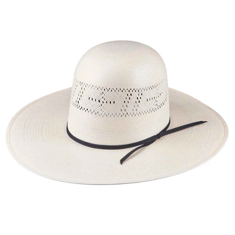 Rodeo King Ivory Cross 4 1/4in Brim Open Crown Straw Hat