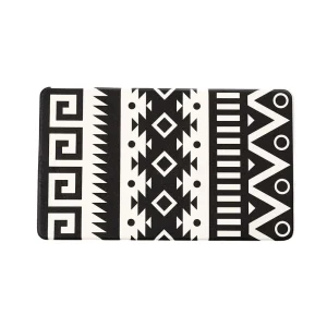 Rod's True Western Black and White Southwest Anti-Fatigue Kitchen Floor Mat