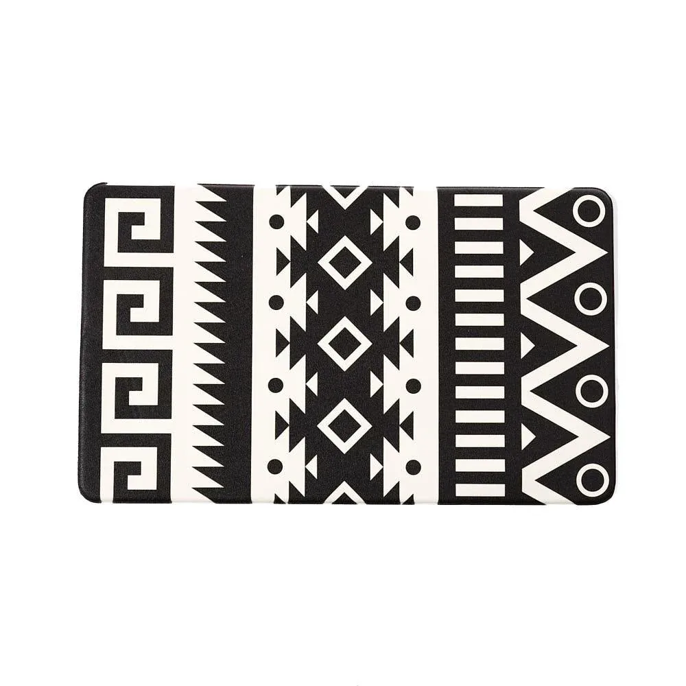 Rod's True Western Black and White Southwest Anti-Fatigue Kitchen Floor Mat
