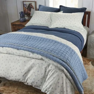 Rod's True Western Cattle Brands Chambray Ticking Stripe Duvet Cover
