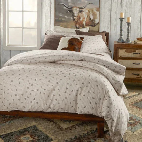 Rod's True Western Cattle Brands Ticking Stripe Duvet Cover - Image 2