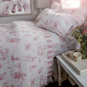 Rod's True Western Dusty Rose Cowgirl Toile Quilt