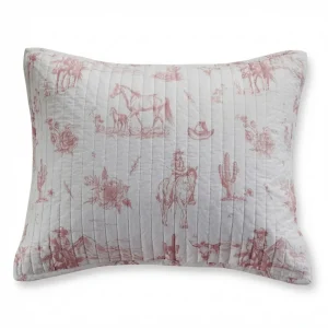 Rod's True Western Dusty Rose Cowgirl Toile Standard Sham