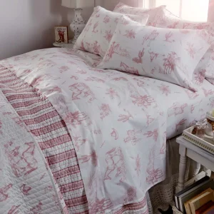 Rod's True Western Dusty Rose Pink Cowgirl Toile Sheet Set