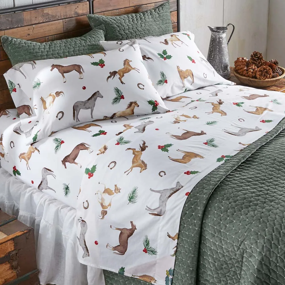 Rod's True Western Holly Horses Sheet Set