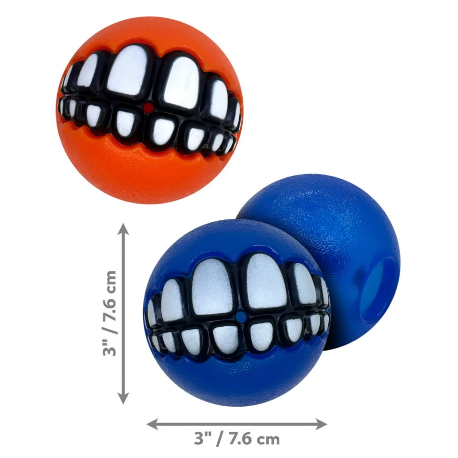 Rogz Grinz Treat Ball Dog Toy Assorted Large 3pk - Image 2