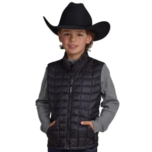 ROPER Boys Black Puffer Vest