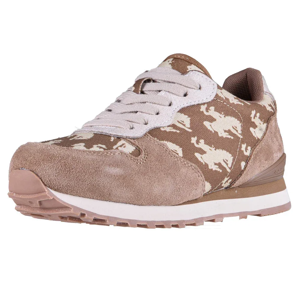 Roper Footwear Women's Giddyup Bronc Brown Suede Bronc Rider Print Jogger