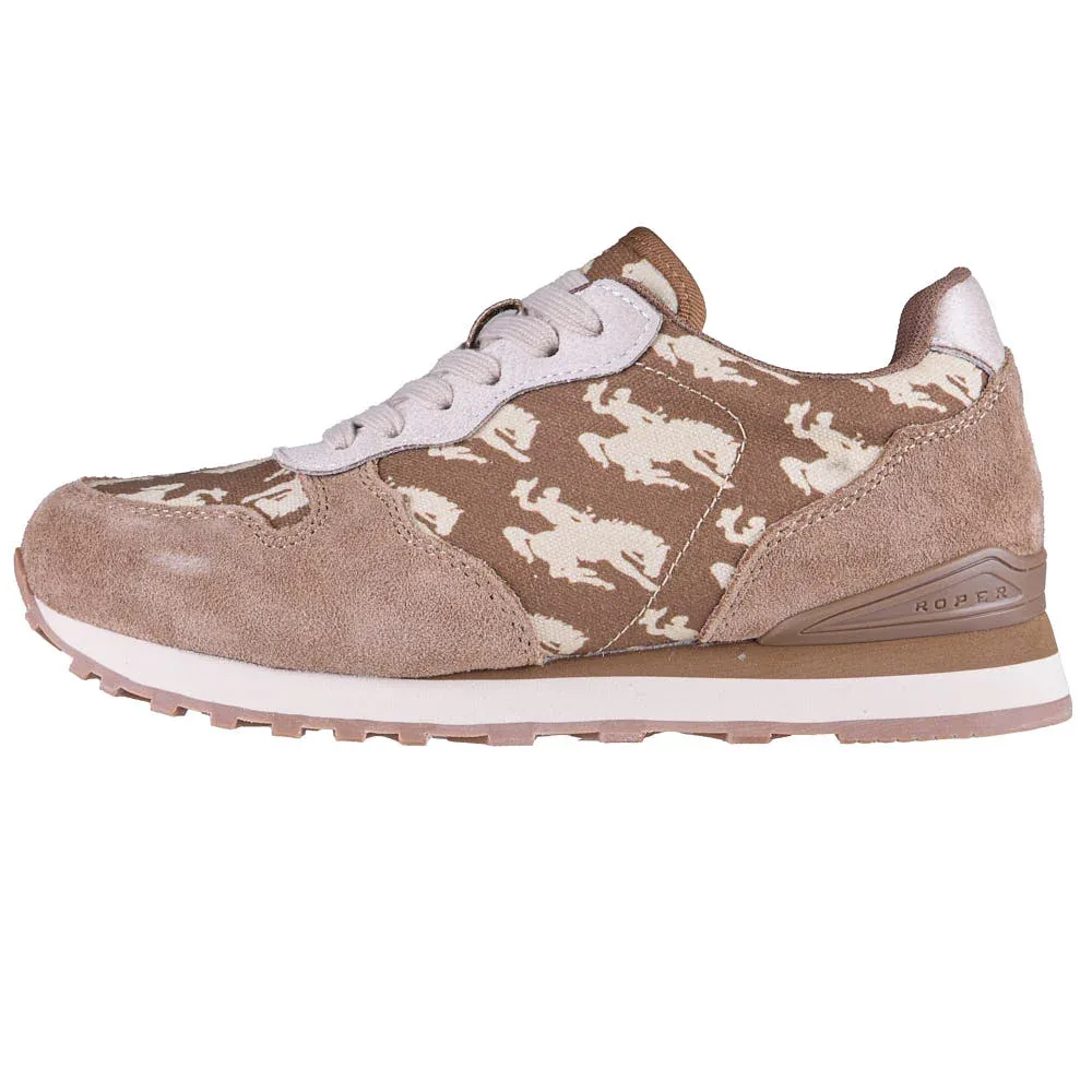 Roper Footwear Women's Giddyup Bronc Brown Suede Bronc Rider Print Jogger - Image 2