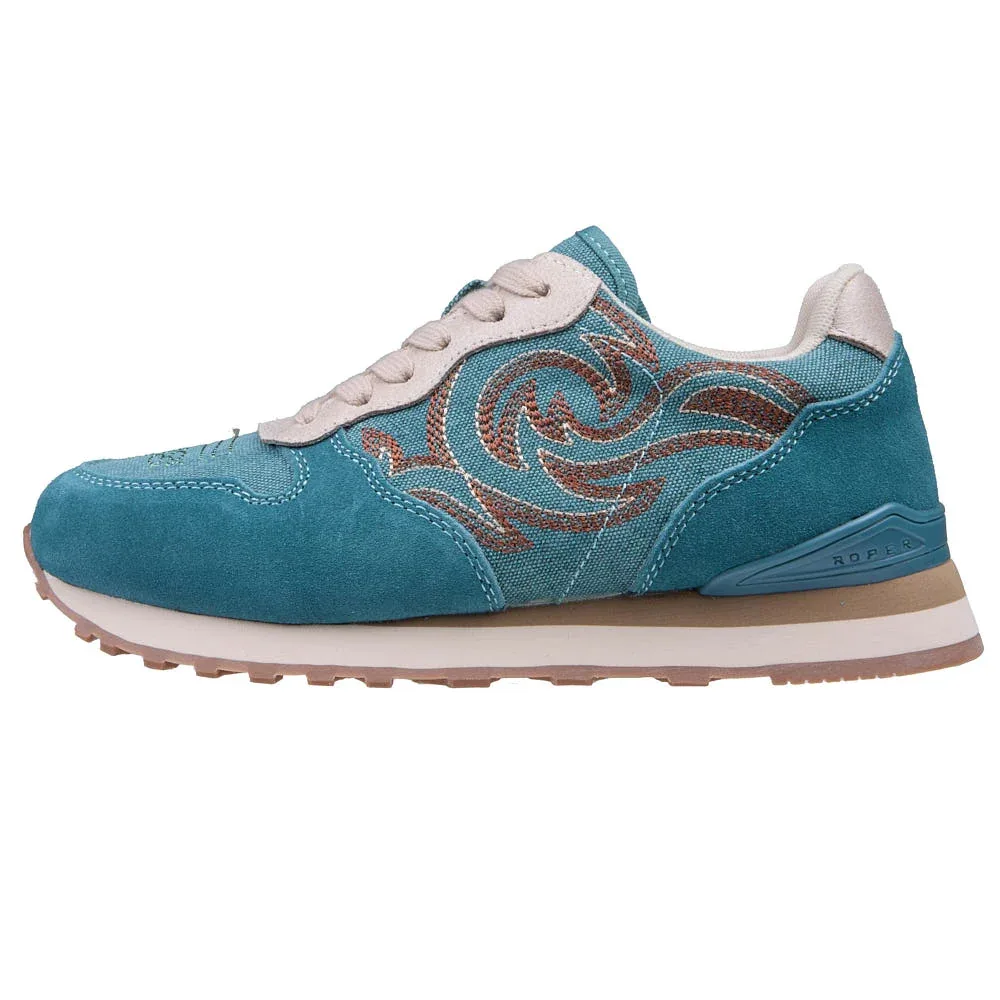 Roper Footwear Women's Giddyup Spice Turquoise Suede Jogger - Image 2