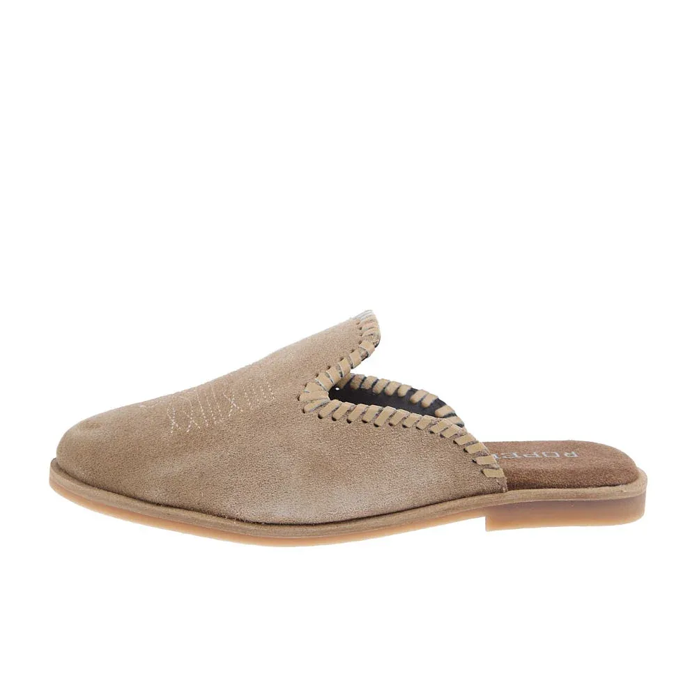 Roper Footwear Women's Hampton Beige Cow Suede Mule - Image 2