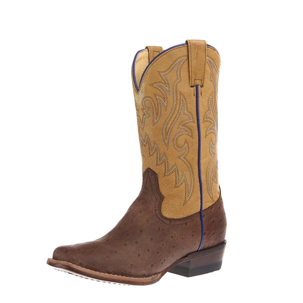 Roper Footwear Youth Quill Waxy Brown with Tan Leather Shaft Cutter Toe Boot