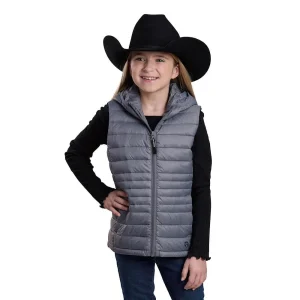 ROPER Girl's Grey Crushable Vest