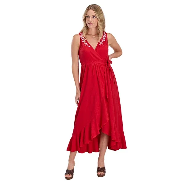 ROPER Womens Red Ruffle Hem Dress - Image 2