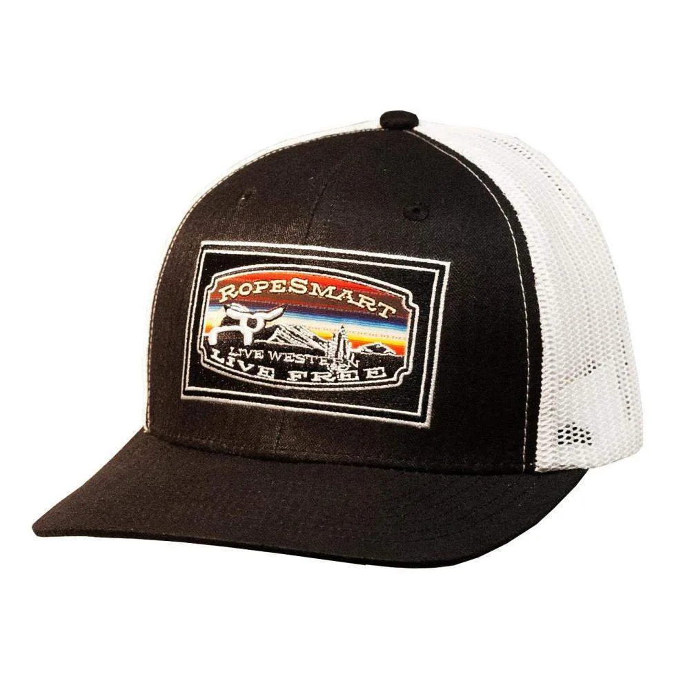 Ropesmart Black Serape Live Free Desert Patch Cap