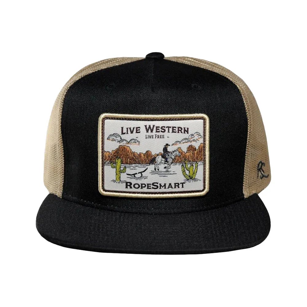Ropesmart Black Western Trucker Patch Cap - Image 2