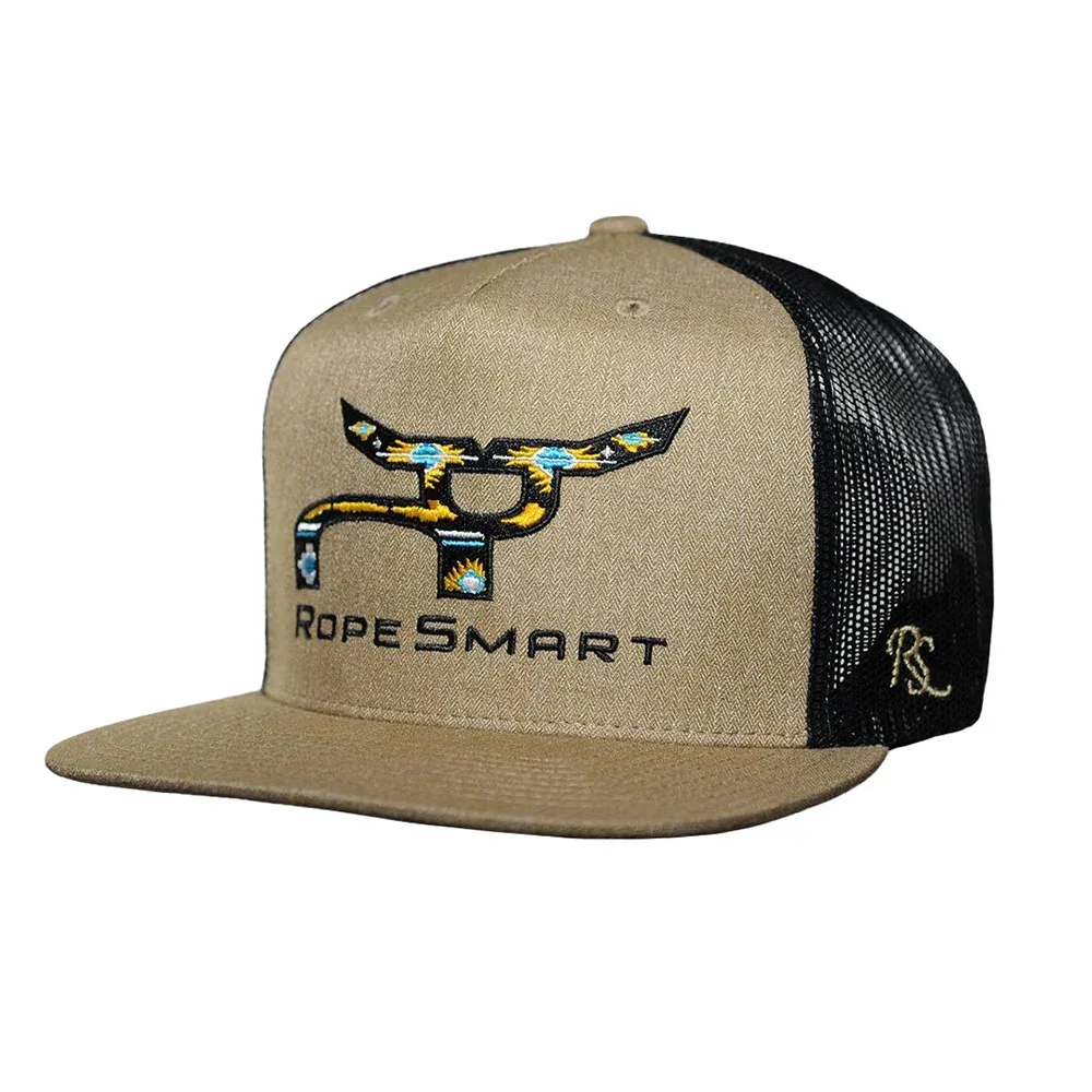 Ropesmart Desert Blue Santa Fe Khaki Trucker Cap
