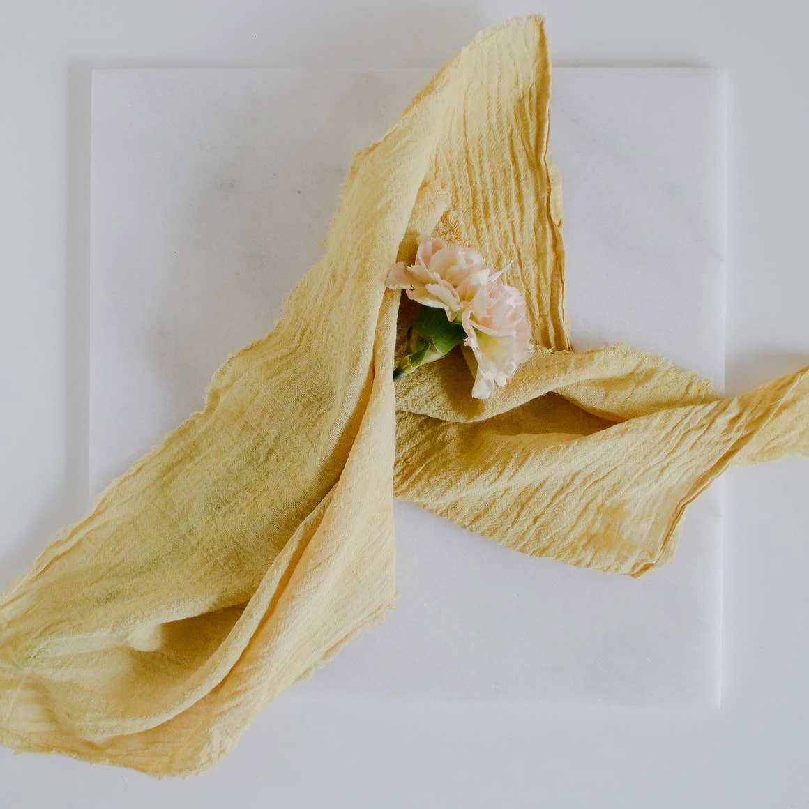ROSEMARINE TEXTILES | Sunny Yellow Cotton Gauze Bandana - Image 2