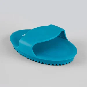Rubber Curry Comb Med Blue