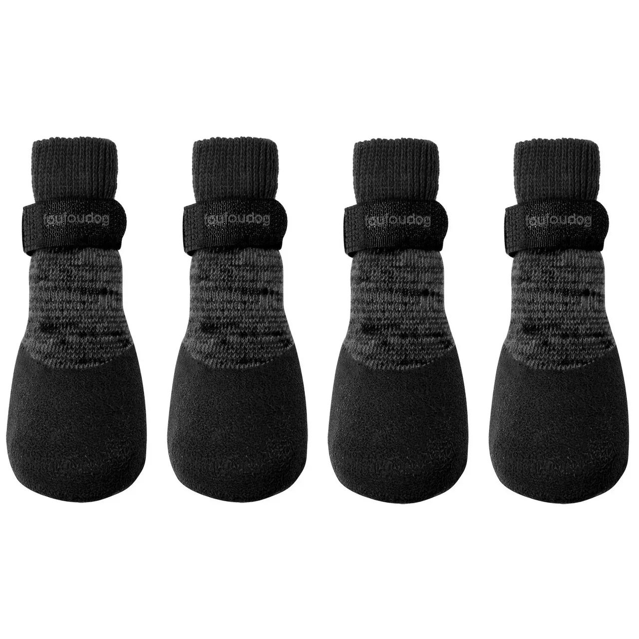 Rubber Dipped Dog Sock Boots in Black - Image 2