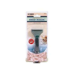 Safari Shed Magic De-Shedding Tool for Cats with Medium/Long Hair Green