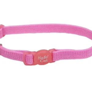 Safe Cat Adjustable Snag-Proof Nylon Breakaway Collar Bright Pink 3-8 in x 8-12 in