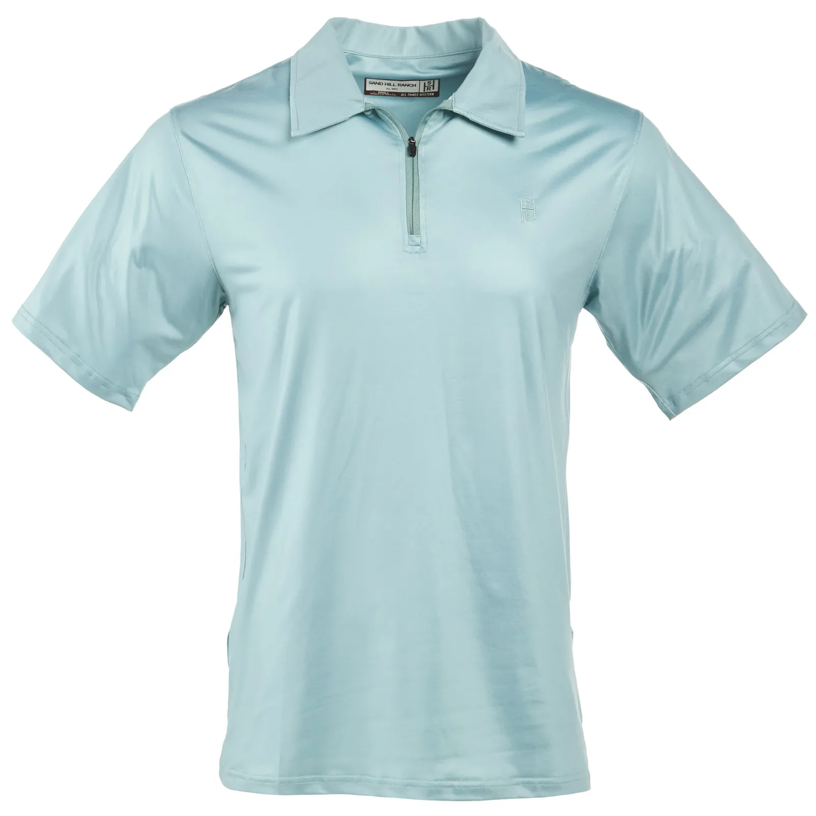 Sand Hill Ranch Sand Hill Mens Sage 1/4 Zip Polo - Image 2