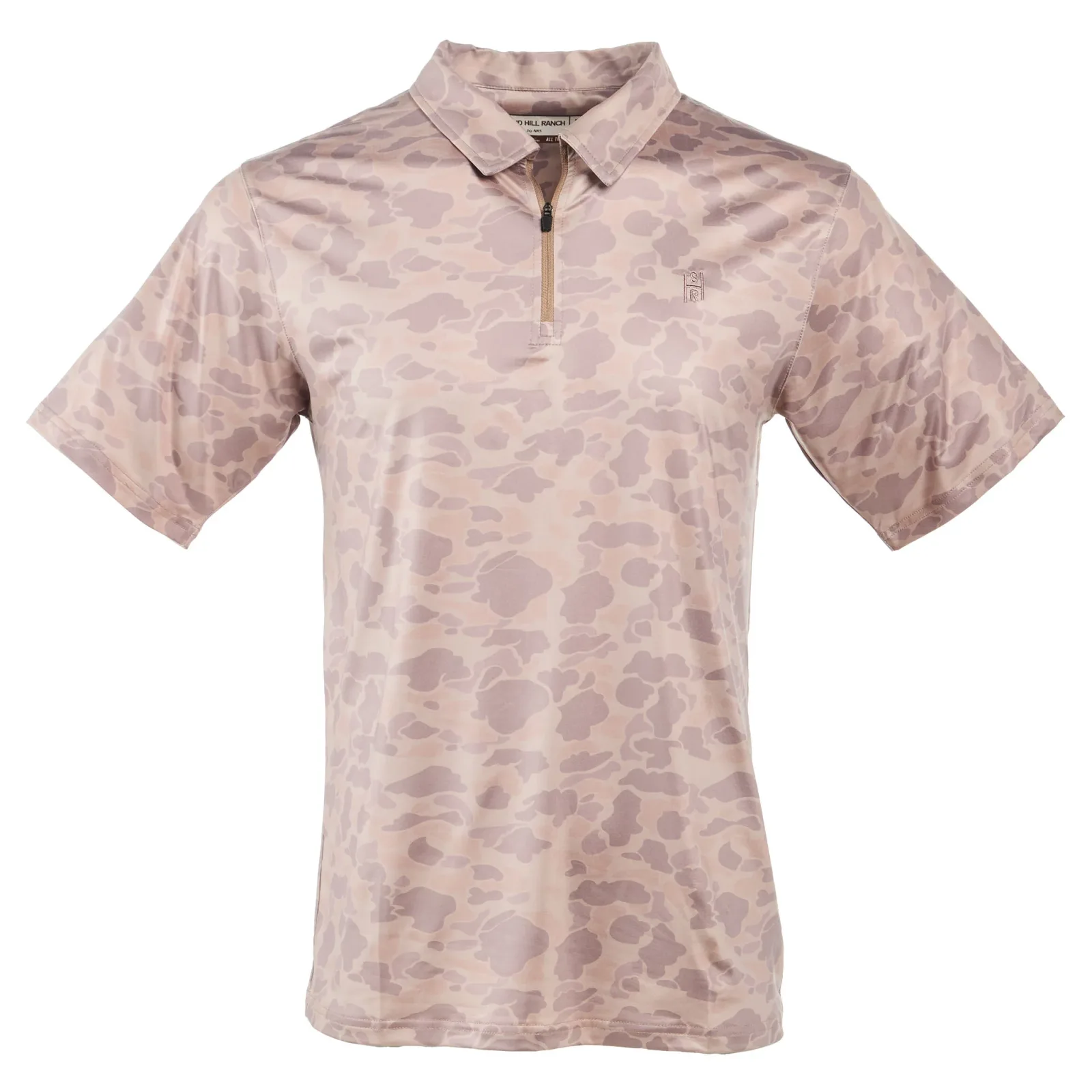Sandhill Ranch Mens Washed Camo 1/4 Zip Polo - Image 2