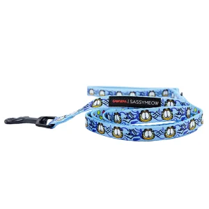 Sassy Meow Garfield Blue Padded Neoprene 6 ft Cat Leash