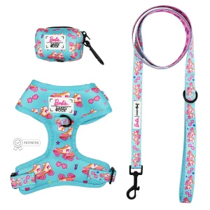 Sassy Woof Barbie On a Roll Dog Harness, Leash and Waste Bag Holder Bundle