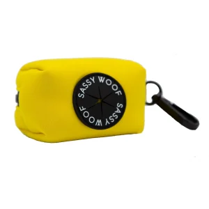 Sassy Woof Dog Waste Bag Holder, Neon Colored Bag Holder W/ Carabiner Clip For Convenient Access