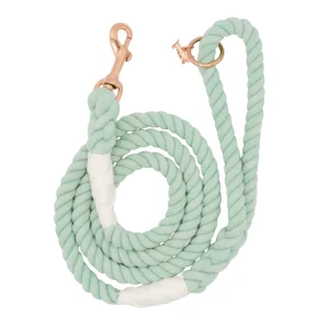 Sassy Woof Mint to Be Dog Rope Leash: 5-ft long