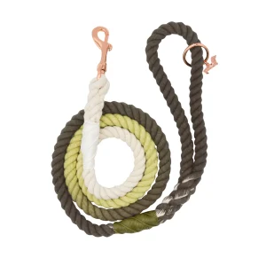 Sassy Woof Ombre Olive Dog Rope Leash: 5-ft long