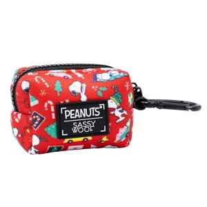 Sassy Woof Peanuts™ Beagle Bells Holiday Neoprene Dog Waste Bag Holder with Bag Roll