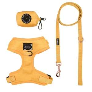 Sassy Woof Sunflower Dog Harness, Leash and Waste Bag Holder Bundle