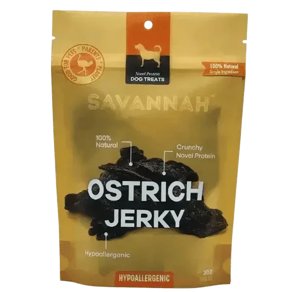 Savannah Ostrich Jerky Dog Treats - Protein & Iron-Rich Natural Chew Treat