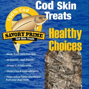 Savory Prime Cod Skin Crunchy Bites Dog Treats, 4 oz
