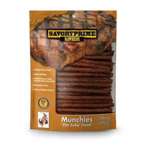 Savory Prime Munchie Sticks Dog Treat Beef, 5 in, 100 ct