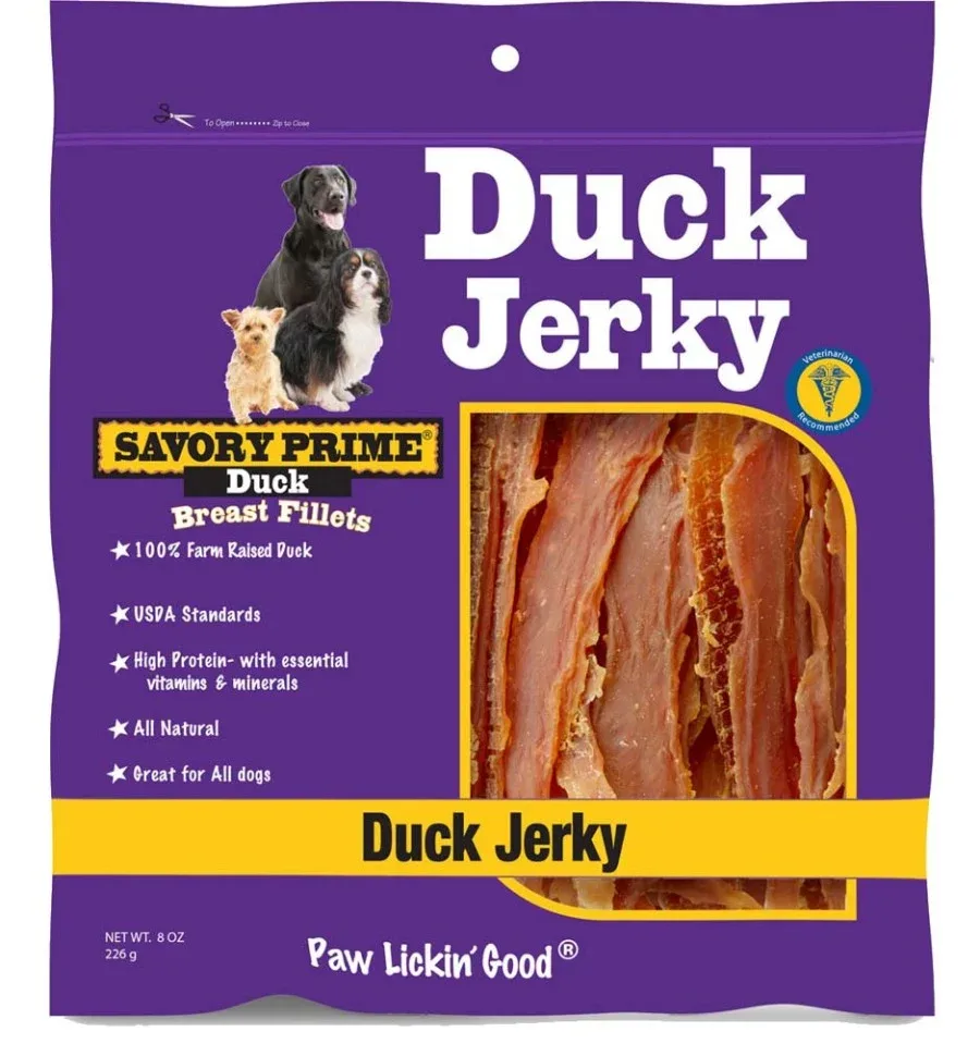 Savory Prime Natural Jerky Dog Treats Duck, 8 oz