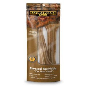 Savory Prime Pressed Rawhide Bones Bagged Natural, 8.5 in, 2 ct