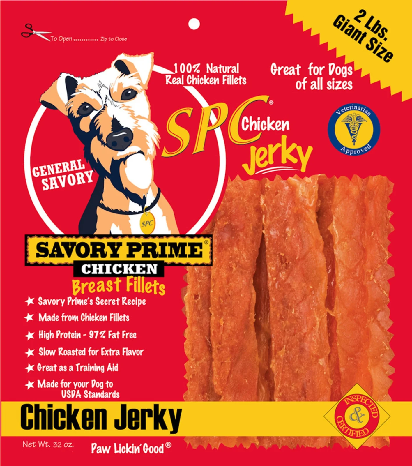 Savory Prime SPC Jerky Dog Treats Chicken, 32 oz