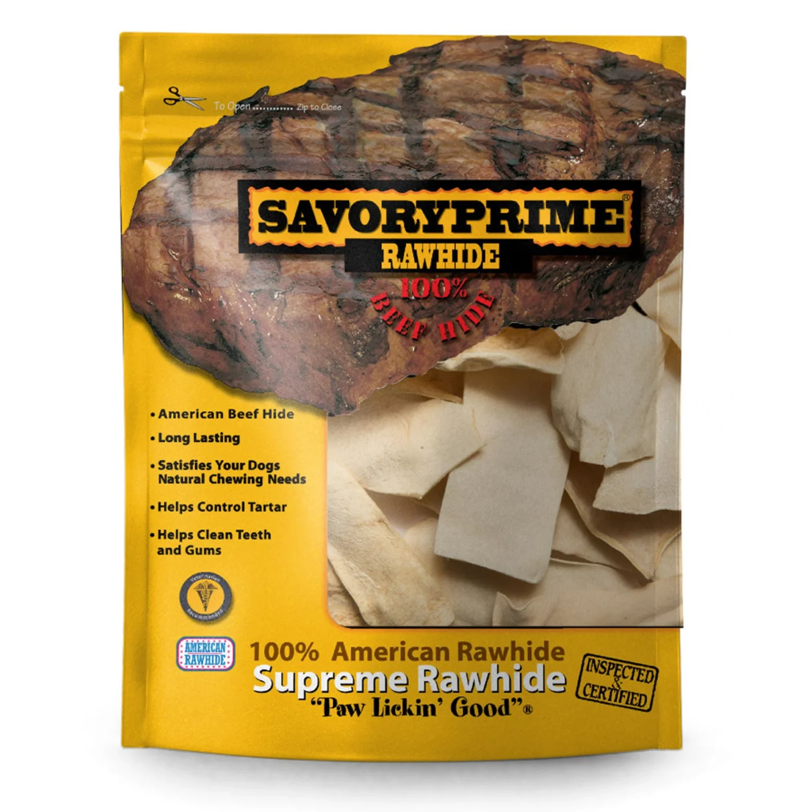 Savory Prime Supreme Rawhide Chips Natural, 16 oz