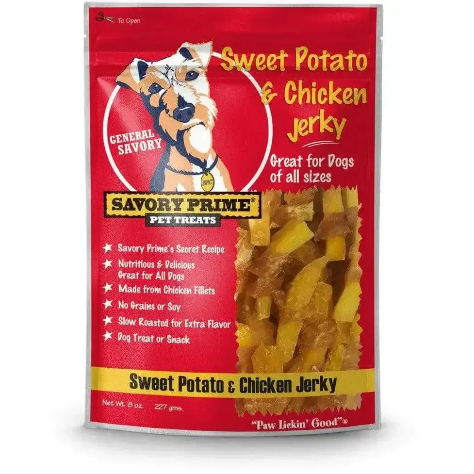 Savory Prime Sweet Potato and Chicken Jerky Dog Treats