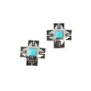 Schulz Equine 2 Pack 1.5in Silver Aztec Cross Screwback Conchos