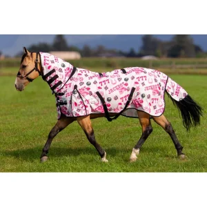 Schulz Equine Jackpot Pink Fly Sheet with Neck Cover and Belly Guard