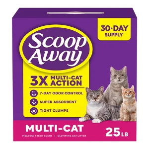 Scoop Away Multi-Cat Clumping Litter With Meadow Fresh Scent, Box, 25 LB