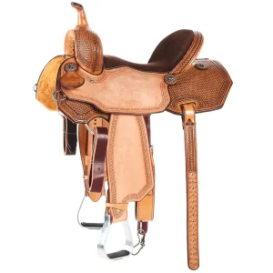 Scott Thomas Custom Saddles 14.5in 1/2 Breed Geometric Mini Basket Stamp Barrel Saddle