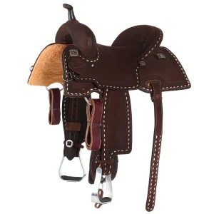 Scott Thomas Custom Saddles 14.5in Chocolate Roughout Diamond Buckstitch Flex Tree Barrel Saddle