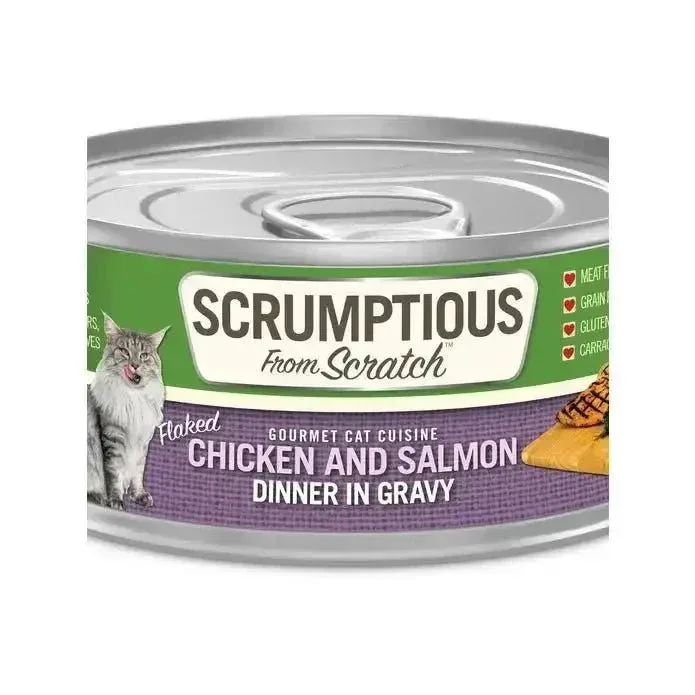 Scrumptious From Scratch Chicken & Salmon Dinner in Gravy Wet Cat Food 12/2.8oz