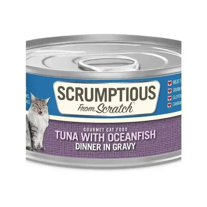 Scrumptious From Scratch Tuna with Oceanfish Dinner in Gravy Wet Cat Food 12/2.8oz